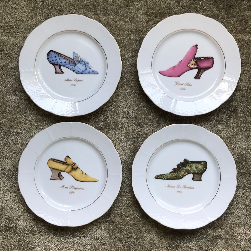 Limoges vintage shoes collector plates - set of 4.  NWOT
